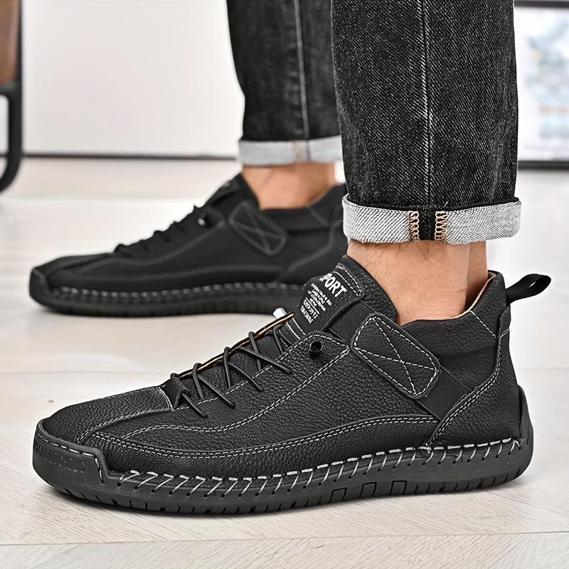 Men's Casual Leather Shoes,Ankle Boots Lightweight Loafers,Mid Top Walking Driving Shoes