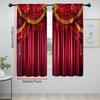 2PCS Red Tassel Curtains, Bohemian Fringe Print, Ethnic Style Window Drapes for Living Room Bedroom Home Decor