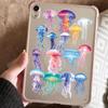 50 Jellyfish Cartoon Stickers: Colorful, Creative, and Decorative for Notebooks, Headphones, and More—No Cutting Needed.