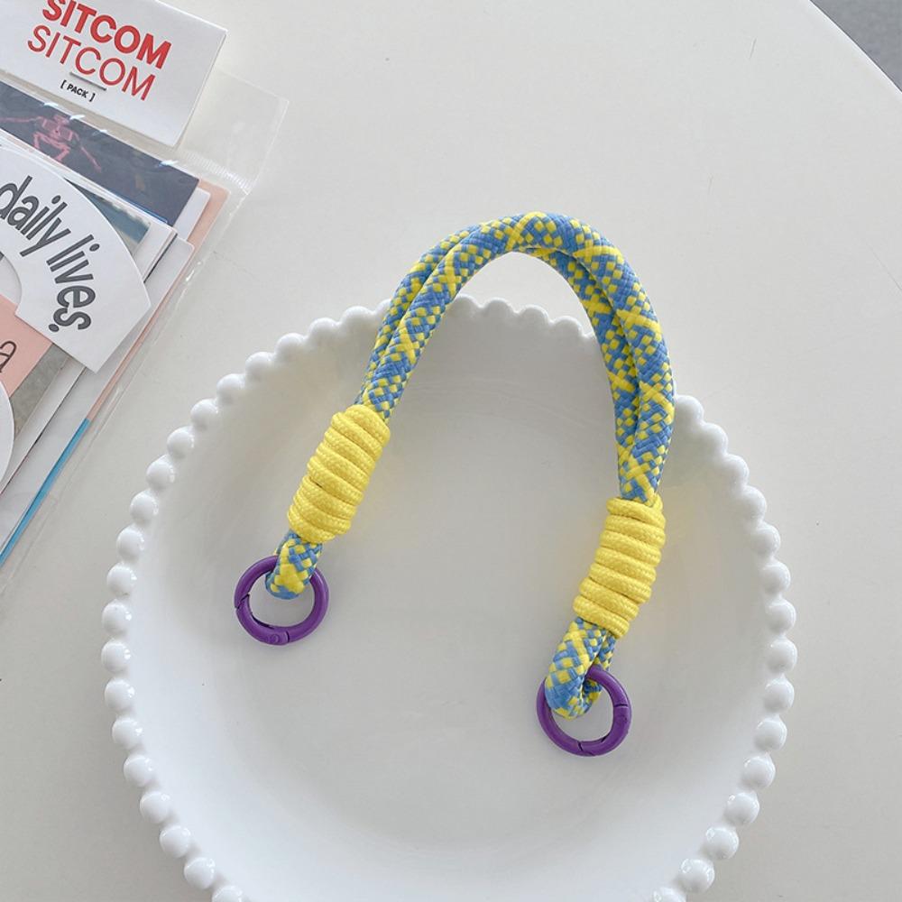 Rainbow Lanyard Strap Portable Rope Keychain Exquisite Hanging Chain Ring  Woman