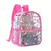 Printed Transparent Backpack Waterproof PVC Storage Bag Student Schoolbag Large-Capacity Transparent Backpack