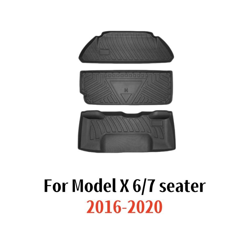 For Model X Frunk Trunk Mats 2016-2020 2025 2025 2025 2025 6/7 Seater Front Cargo Liner 3D All Weather Rear Cargo Liner