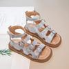 Girls Shiny Rhinestone Princess Sandals Children Sequined Gladiator Sandals Fashion Kids Summer Beach Shoes Anti-Slippery