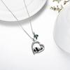 AOBOCO Funny Panda Daughter & Mother Necklace, Sterling Silver Heart Pendant with Austrian Crystal Decoration, Birthday Jewelry Gift for Daughter,