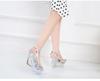 Sexy Slope Heel 10cm Nightclub High Heels Trendy Women's Shoes Catwalk Pole Dance Shoes Crystal Shoes LFD-1101-4