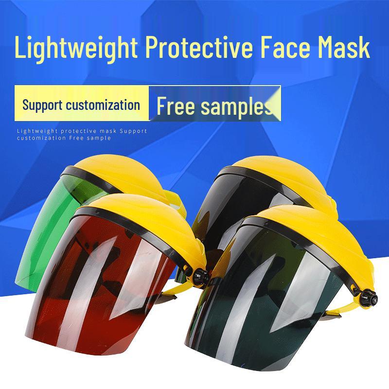 Protective Transparent Head-mounted Lightweight Welding Face Shield Mask Brown