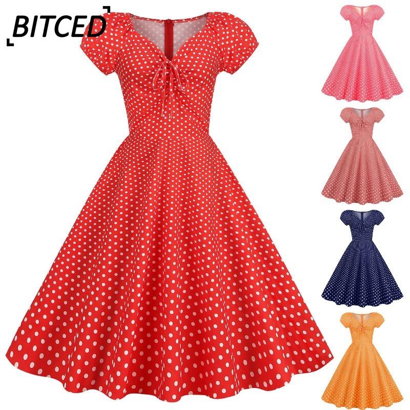 BITCED Fashion Summer Spring Short Sleeve V-Neck Casual Dresses