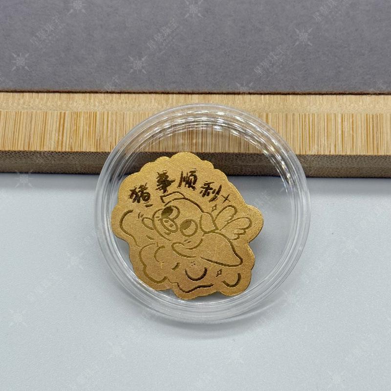 Gold Foil Treasure Chest Phone Sticker: Wealth & Prosperity New Year Gift