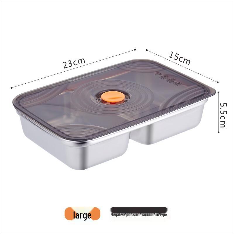 

cmaos 316 Stainless Steel 2-Compartment Food Container with Lid (2-Pack)