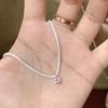 2023 Trendy Pink Diamond & Amethyst Zircon Women's Clavicle Necklace - Light Luxury, Simple Niche Design
