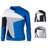 Men's Patchwork Color Block Long Sleeve Fleece Sweatshirt