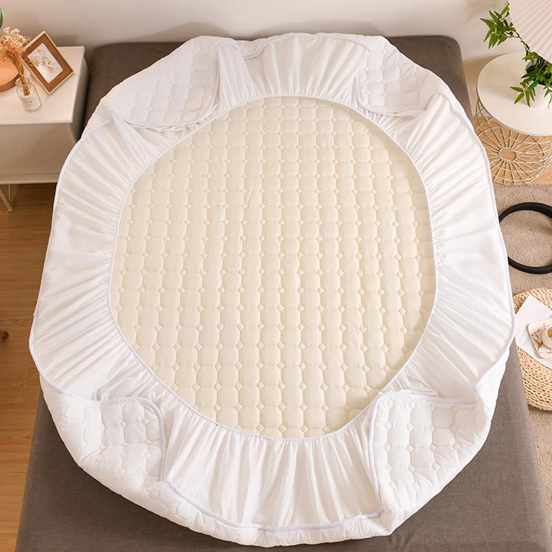 Thickened Mattress Three-piece Set, Solid Color Cotton Mattress 3-piece Set, Simmons Mattress Dust Protective Cover, Bed Skirt Cover