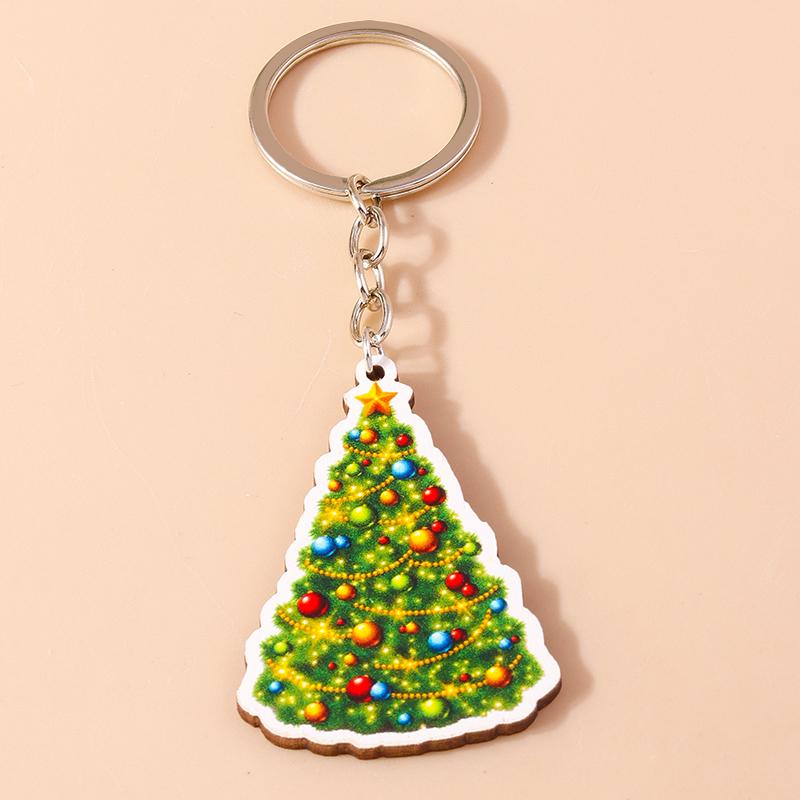 Cute Christmas Key Chain Snowman Santa Claus Key Ring Pendant for Car Key Holder Women Girls Handbag Decor DIY Jewelry Gift