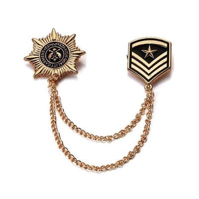 Casual Army Medal Arrow Shield Fancy Brooch Pin Dress Hat Costume Accessory