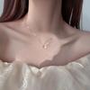 White Fritillary Love Necklace Cold Wind Light Luxury Lip Chain Heart Pendant Collarbone Chain Girls Sweater Chain