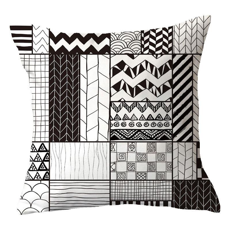 Simple New Square Geometric Plush Pillowcase Home Fabric Sofa Pillow Cushion Cover