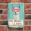 Funny Llama Metal Sign 8x12, Easter Llama with Glasses Vintage Wall Art for Home, Office, Bar.