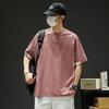 Round neck short-sleeved T-shirt, sun protection Disan Shu elastic small square fabric, simple design, short T-shirt