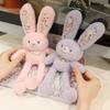 Cute Bunny Plush Keychain With Pull Ears Soft Short Plush For Girls