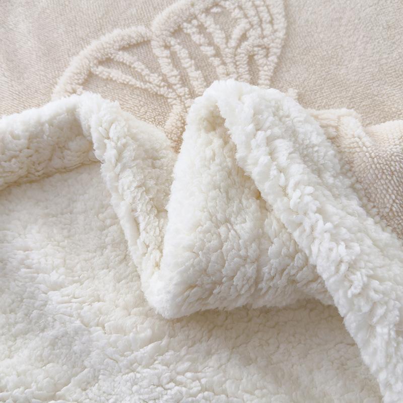 Butterfly Jacquard Taf Fleece Blanket with Exquisite 3D Butterfly Thick Warm Faux Lambswool Autumn Winter Blankets for Bed Sofa