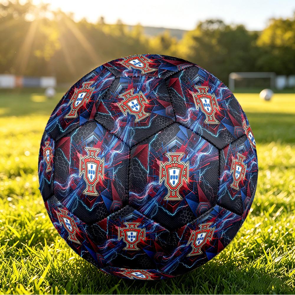 Portugal Football Printed Size 5 Soccer Ball Wear Resistant Standard Adult Training Football Fan Gift for Indoor Outdoor Match Sports