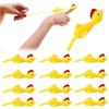 5-50pcs Novelty Catapulted Ejection Chicken Toy Light Rubber Finger Prank Flying Toy Slings Chicken Finger Toys Turkey Sticky