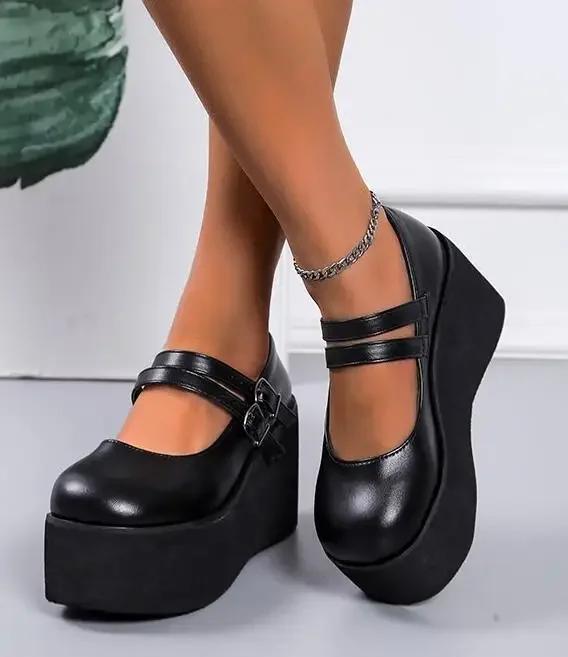 2025New Female Lolita Cute  Janes Pumps Platform Wedges High Heels women's Pumps Sweet Gothic Punk