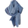 Blue Shawl With Lace 180X90 - Cotton and Polyester