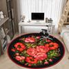 1pc Floral Pattern Chair Carpet for Office, Round Non Slip Durable Large Size Office Carpet, Suitable for Office