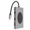USB C Laptop Docking Station 14 in 1 Type C Hub Multiport Adapter 5 USB SD TF RJ45 PD AUDIO3.5 Dongle Grey