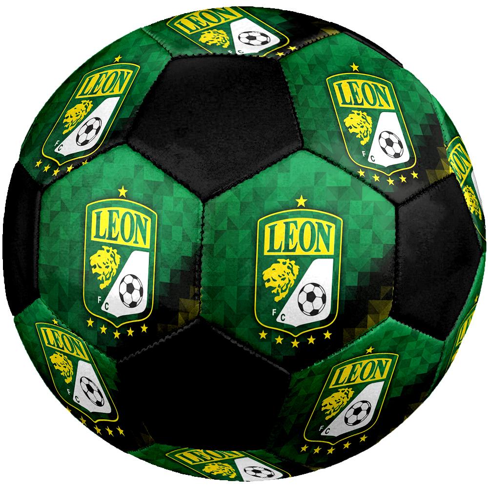 SIZE 5 León FC Soccer Ball Colorful All Ages Machine Stitched PVC Competition Ready Durable High-Bounce