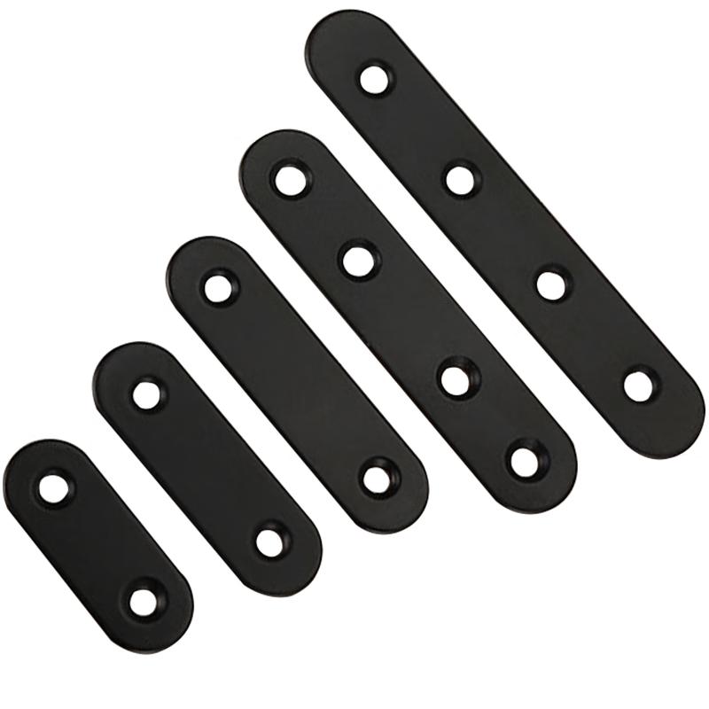 HAISIDIKE HK-97 Thickened Black Stainless Steel Flat Angle Bracket 56x16x2mm