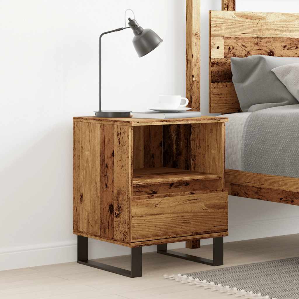 Nightstand Vintage Wood Look 40 X 35 X 50 Cm Engineered Wood