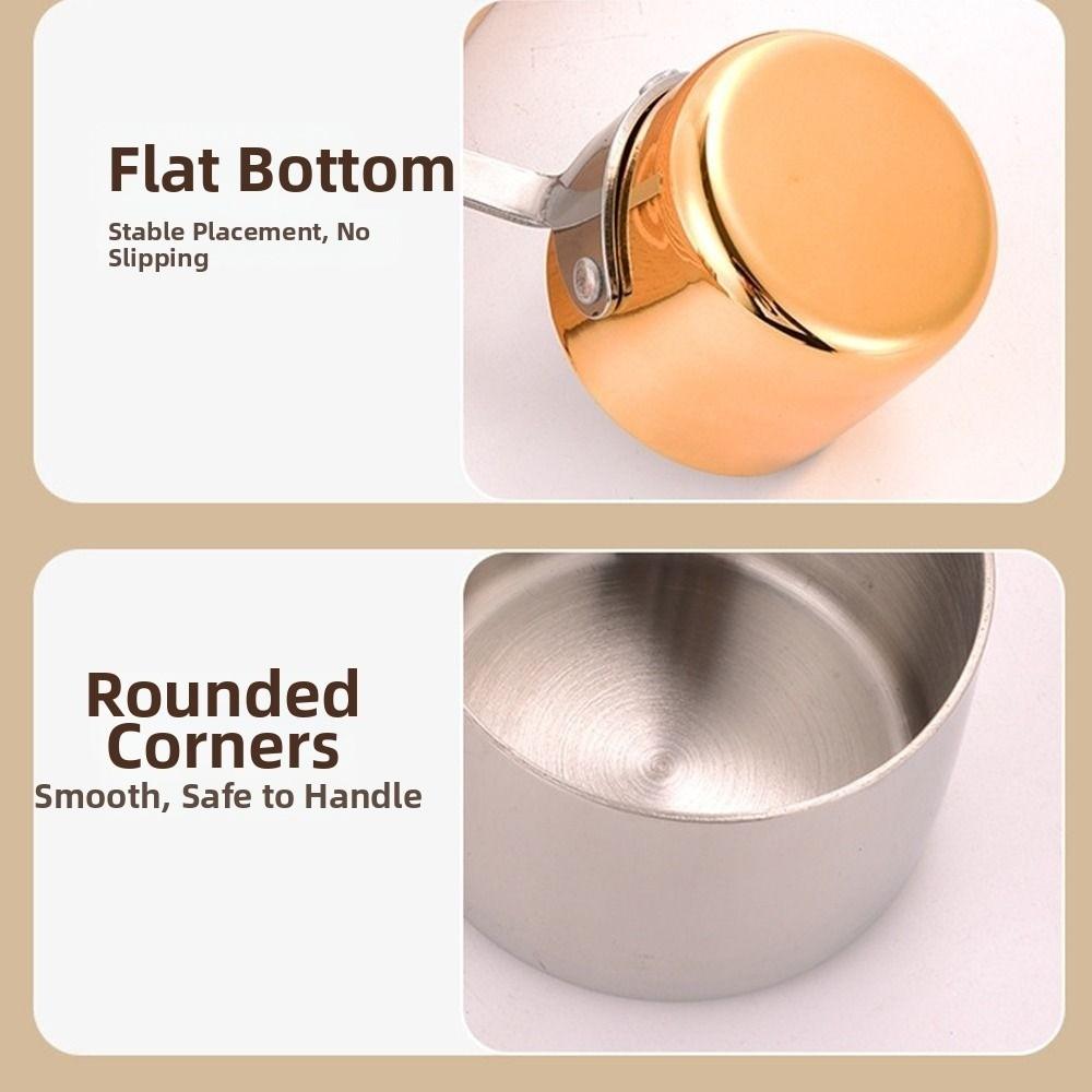 Portable Mini Sauce Pan 60/80/125/250ML Reusable Condiment Containers Non Stick Long Handle Salad Sauce Dish Sauce Preparation