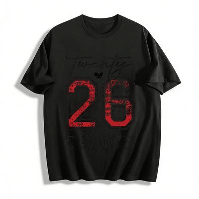 Vintage 2026 Afstudeershirt voor Senioren Casual Top met Verweerde Print Puur Katoenen T-shirt