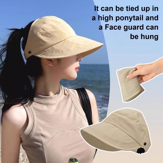 Women Sun Hat Hollow Dome Extended Brim Sun Protection Hat with Large Brim Outdoor Activities Breathable Hat