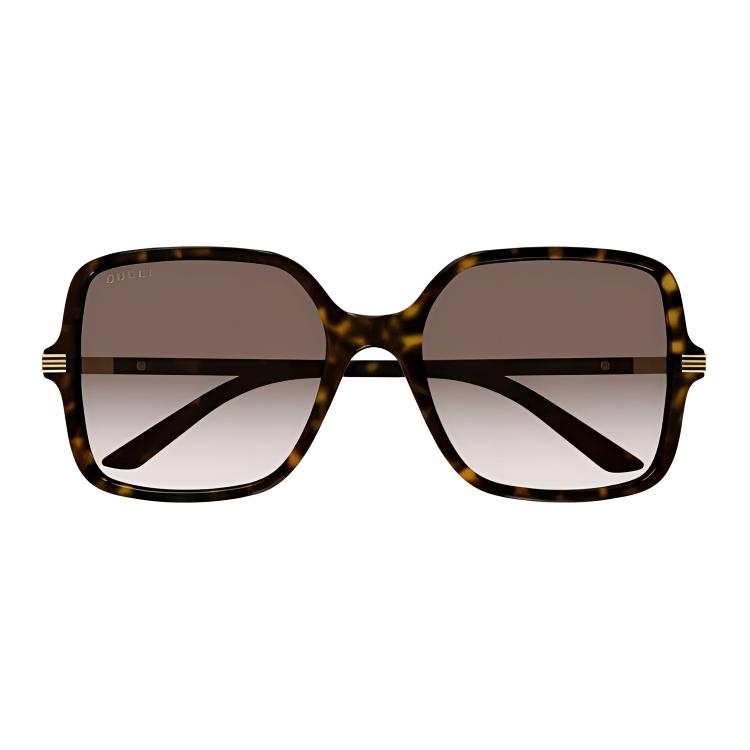 Gucci Gucci Logo Design Recycled Acetate Square Sunglasses Women's Brown