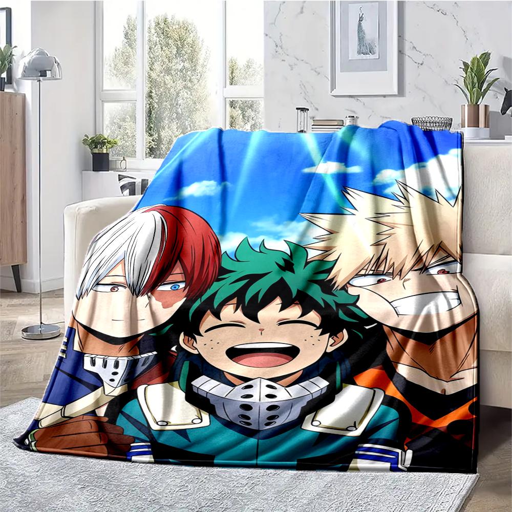 My Hero Academia Theme Printed Blanket - Perfect for Couch, Bed, Travel & Outdoor Use | Machine Washable, Cozy & Durable.