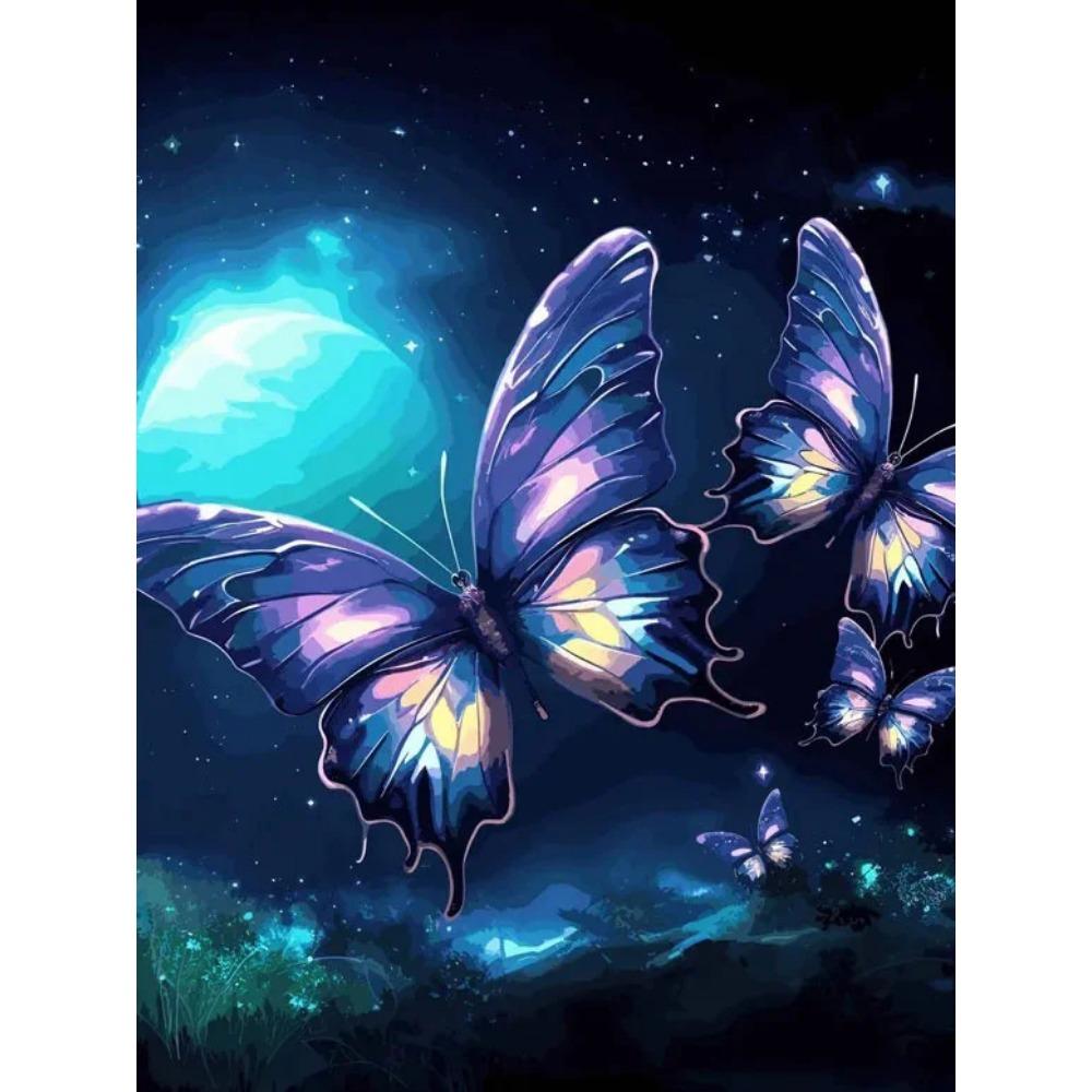 Diamond Painting Full Drill Luminous Butterfly Round Diamond Painting Handmade Fruit Cute Cat Animal Diy Diamond Mosaic Painting Home Decoration