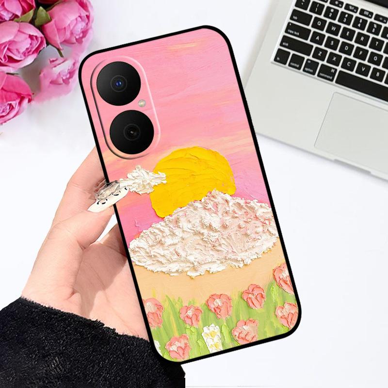 Case For Huawei Nova Y73 Fundas Oil Painted Silicone Back Cover For Huawei Enjoy 80 Soft Matte Phone Case JUY-AL00 Protect Shell