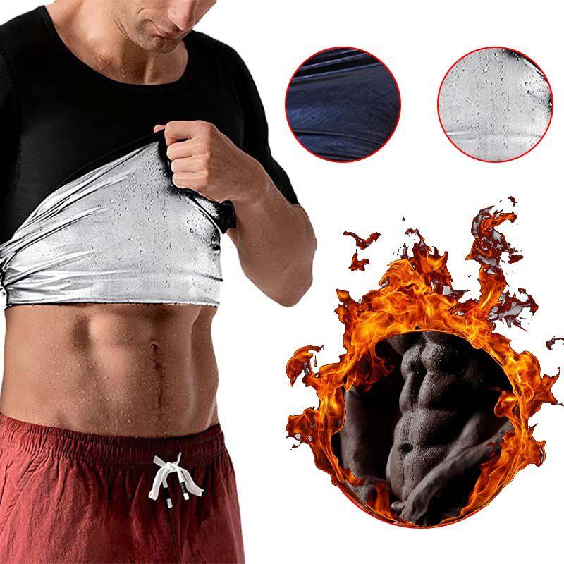 Sweat Men Slimming Polymer Vest Sauna Weight Loss Fitness Tank Shaper Top