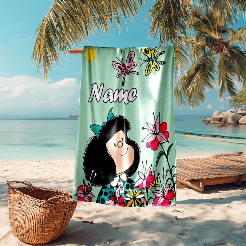 Personalized Customized Proof Beach Towel with Mafalda Pattern - Soft, Absorbent,quick-drying,perfect Swimming,camping&bathing