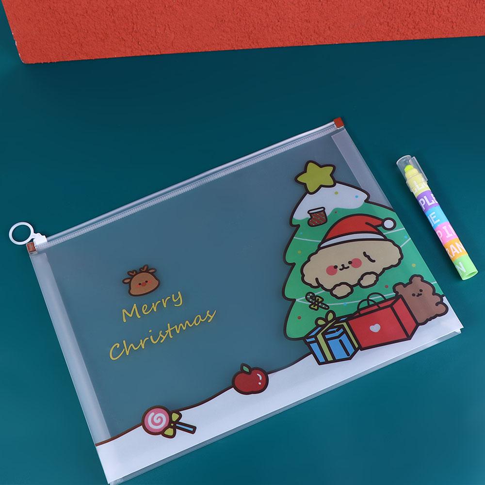 Paper Pencil Case Christmas Series PP File Bag Documents Filling Bag File Folder Information Pack