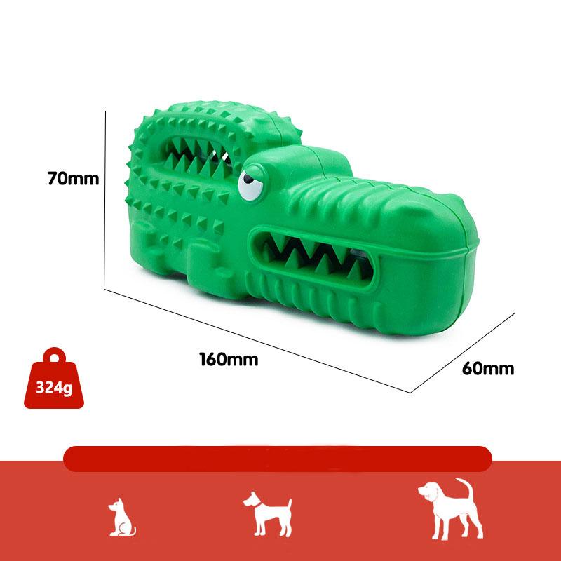 Custom Alligator Pet Treat Dispenser Toys Cleaning Teeth Squeaky Indestructible Rubber Chew Dog Toy