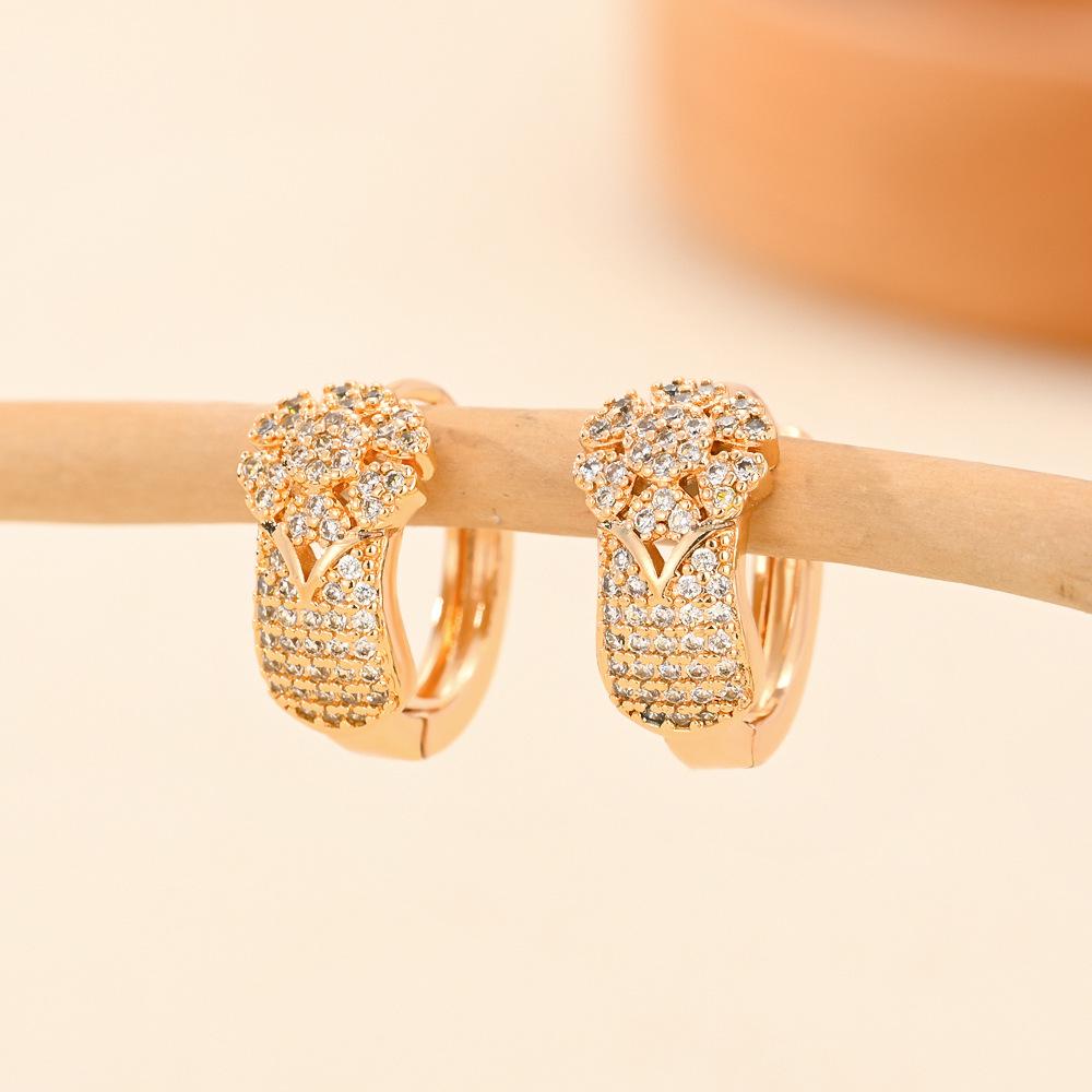 Gold Multi-Style Zircon Hoop Earrings for Women