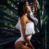 Traje de baño mono ajustado de Color sólido con encaje de hoja de loto sexy de un solo hombro para mujer
