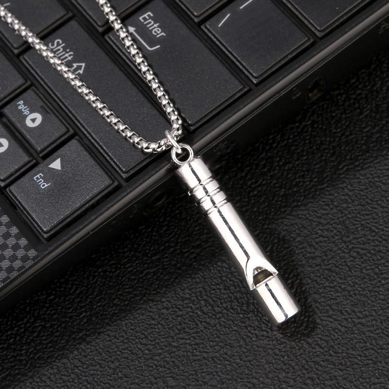 

Хип-хоп кулон-свисток - Модный аксессуар-цепочка для свитера Whistle - 2.5mm Titanium Steel Chain 60CM