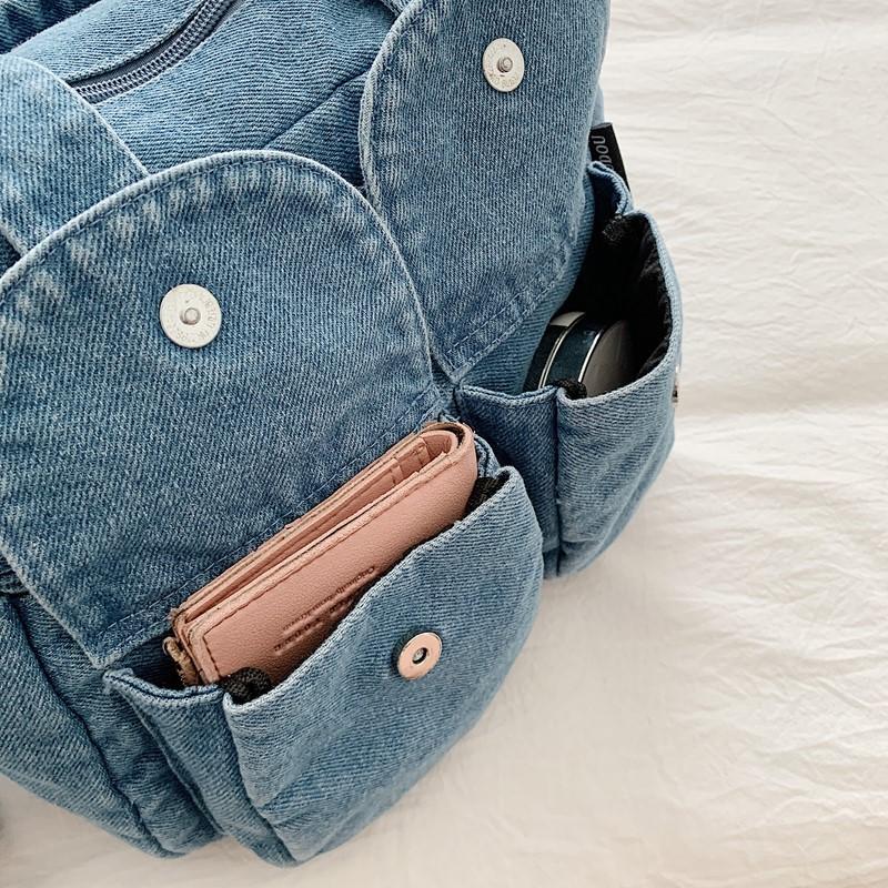 Vintage Denim Women's Bag Large Capacity Stitching Tote Women's Bag