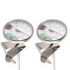 Milk Frothing Thermometer 2Pcs for Coffee and Chocolate with Stainless Steel and Easy Read Dial with Temperature Markings