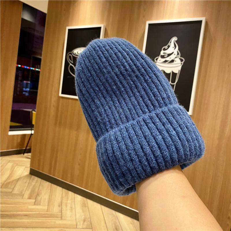 Autumn and Winter Cold Hat Wool Hat Women's Trendy Versatile Knitted Hat Men's Cool Velvet Thickened Warm Cold Hat